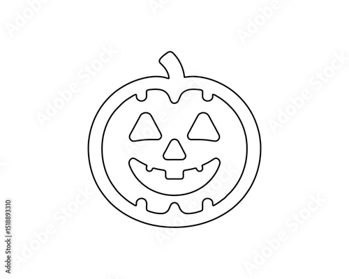 Jack o' Lantern Pumpkin Face Outline Vector for Halloween