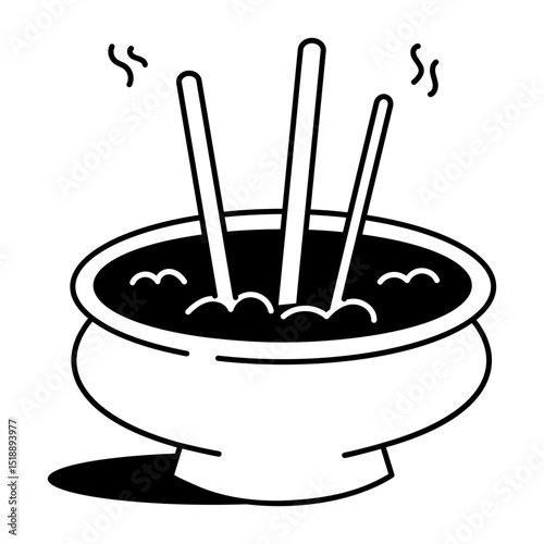 A drawing style icon of incense burner