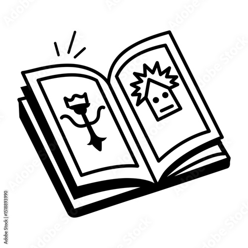 A sketchy style icon of vedic book
