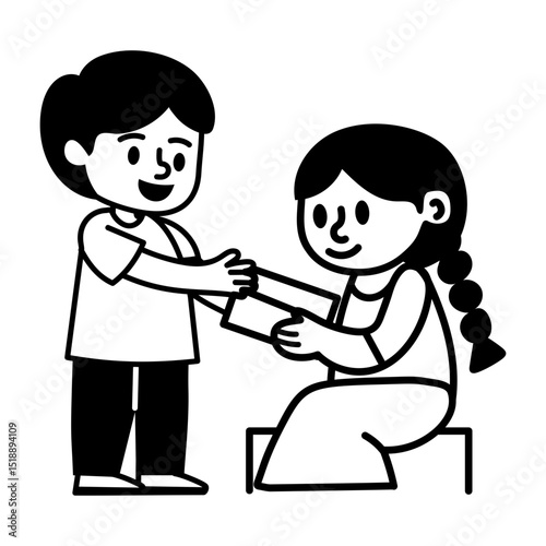 A sketchy style icon of rakhi celebration

