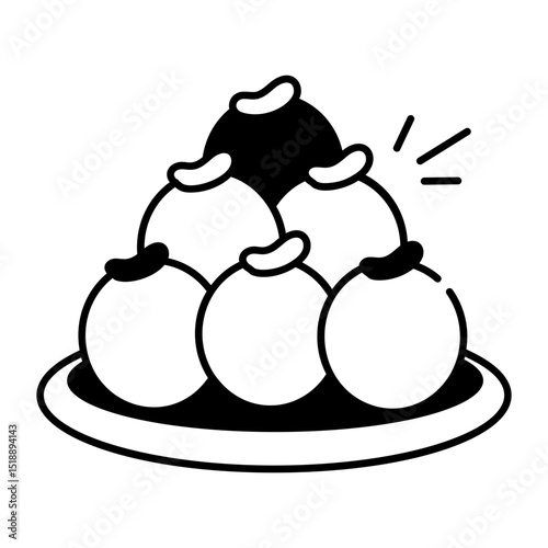 A sketchy style icon of syrup balls
