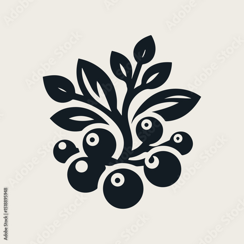 Minimalist raspberry fruit vector logo design with a clean, round shape for a fresh and natural company brand