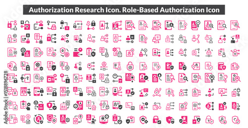 Authorization Research Icon, Role Based Authorization Icon. Vector illustration. For website design, logo, app, template, ui, etc.