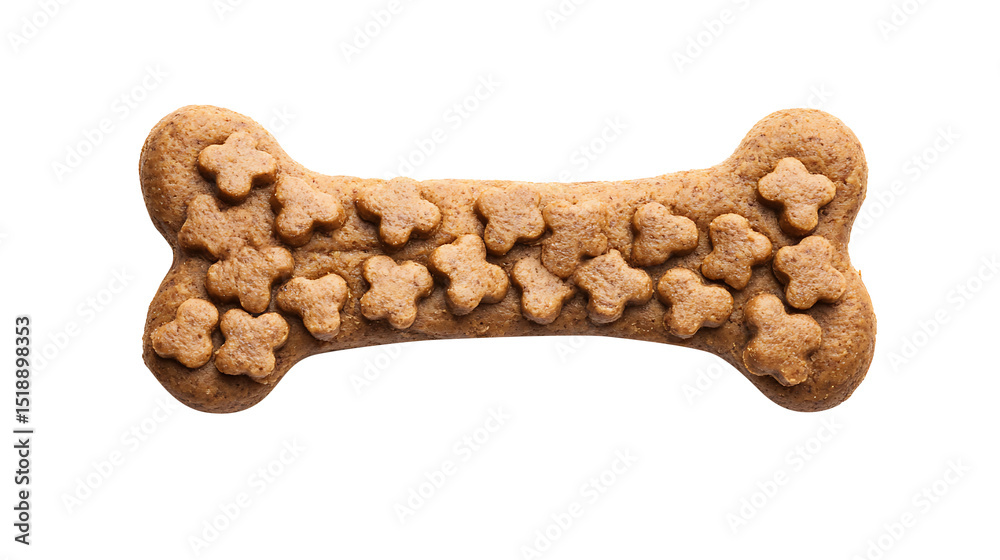 Fototapeta premium Decorated bone shaped dog biscuit isolated on transparent background