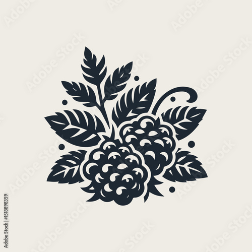 blueberry fruit vector logo design with a clean, round shape for a fresh and natural company brand