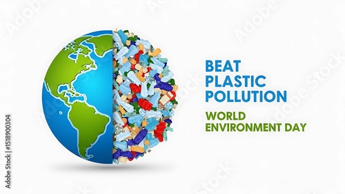 World environment day beat plastic pollution reduce waste recycle earth save planet clean globe