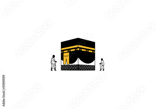Kaaba Illustration - Islamic Pilgrimage Symbol