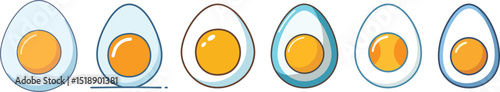Flat Line Illustration of Salted Egg – Minimal Traditional Food Vector
