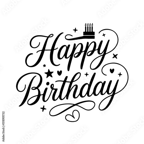 Happy Birthday. Birthday Quote Vector Design Isolated on White Background