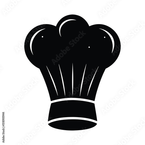 Black and white chef hat icon illustration