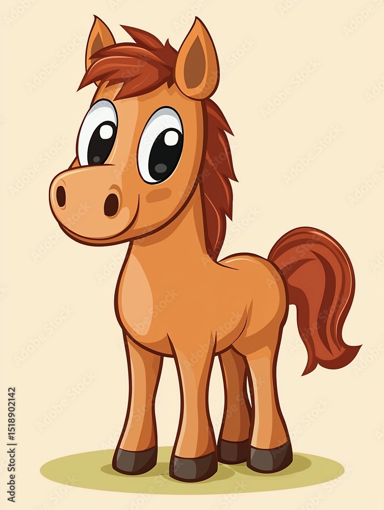 Fototapeta premium Cute cartoon horse (4)