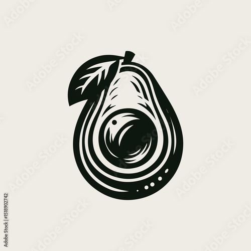 avocado fruit vector logo illustration showcasing creamy, healthy produce with a modern design