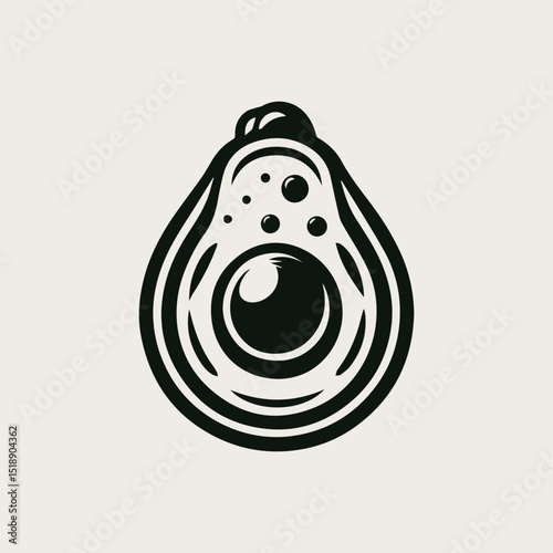 avocado fruit vector illustration depicting a simple, buttery tropical element for various food brands