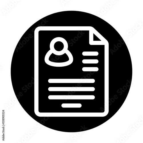 Resume Document Vector Glyph Icon Design