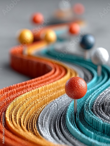 Colorful Roadmap Illustrating Customer Experience Journey with Visual Pathway