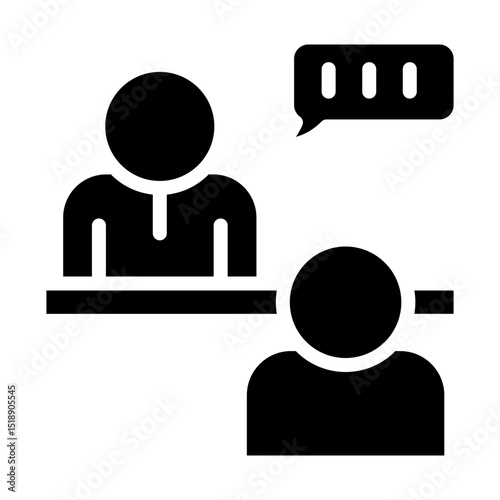 Job Interview Vector Glyph Icon Design