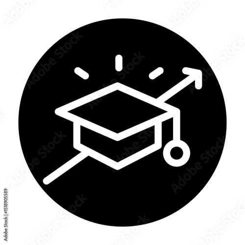 Educational Pathway Vector Glyph Icon Design