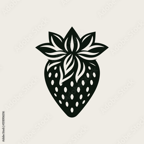 strawberry fruit vector illustration depicting a simple, juicy garden element for various food brands