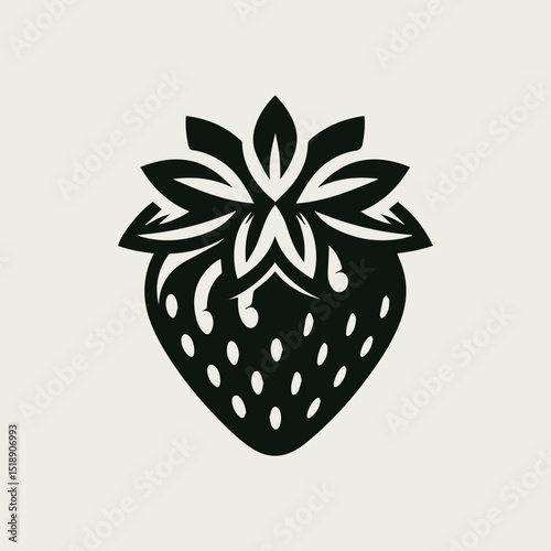 strawberry fruit vector illustration depicting a simple, juicy garden element for various food brands