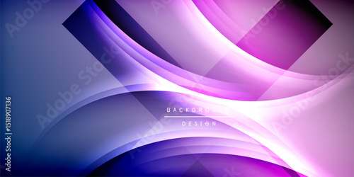 Abstract flowing shapes, purple hues dominate design. Light gradients create dynamic visual effect. Modern background texture.
