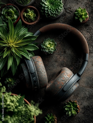 Sustainable Accessories Made from Eco-Friendly Cork Surrounded by Lush Greenery