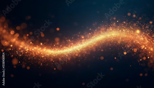 Golden Glittering Light Wave
