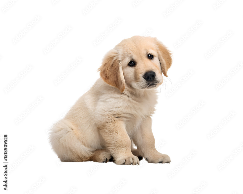 Fototapeta premium golden retriever puppy sitting studio photo