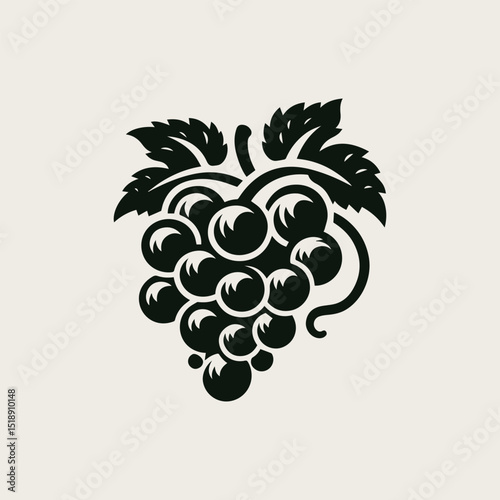 grape fruit vector logo design with a clean, round shape for a fresh and natural company brand
