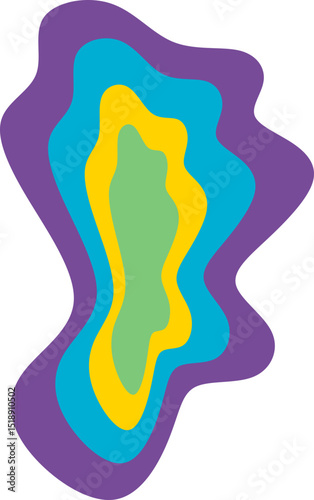 Psychedelic Retro Rainbow Shape Element