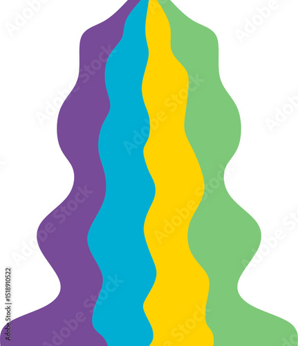 Psychedelic Retro Rainbow Shape Element