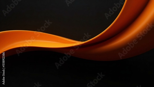 Abstract orange wave on black background
