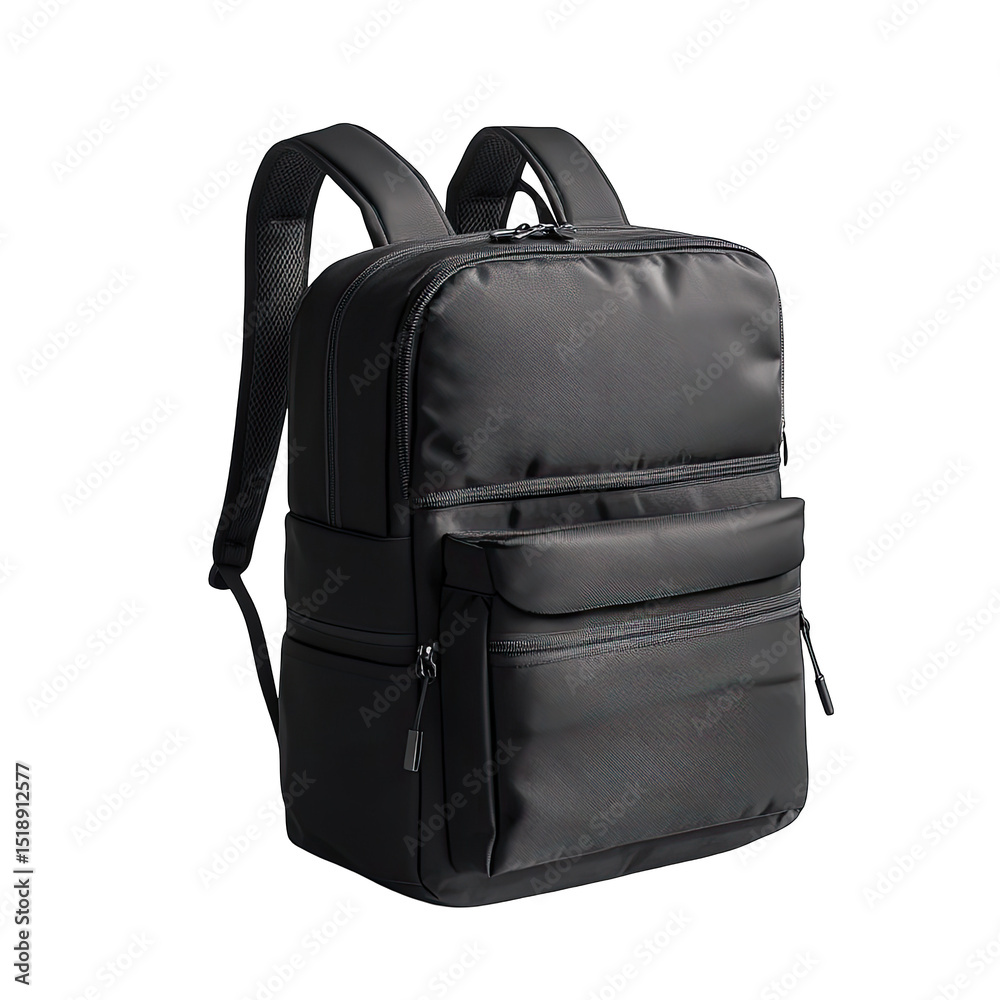 Naklejka premium Dark gray backpack with multiple pockets