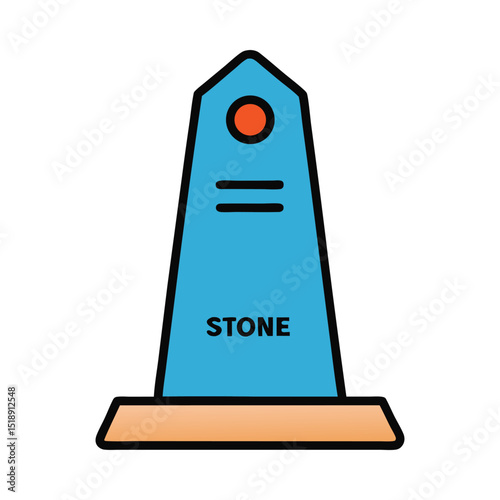 Simple cartoon illustration of a stone monument
