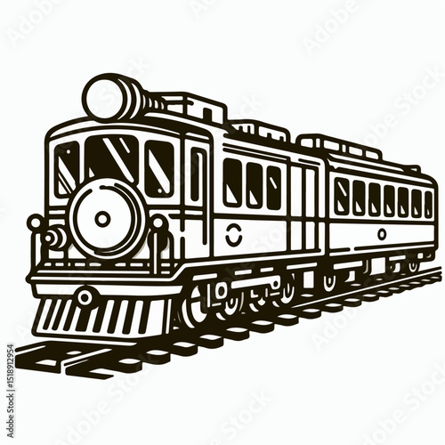 vintage locomotive vector illustration