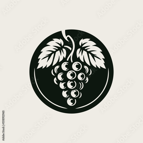 grape fruit vector logo illustration showcasing sweet juicy produce with a modern design