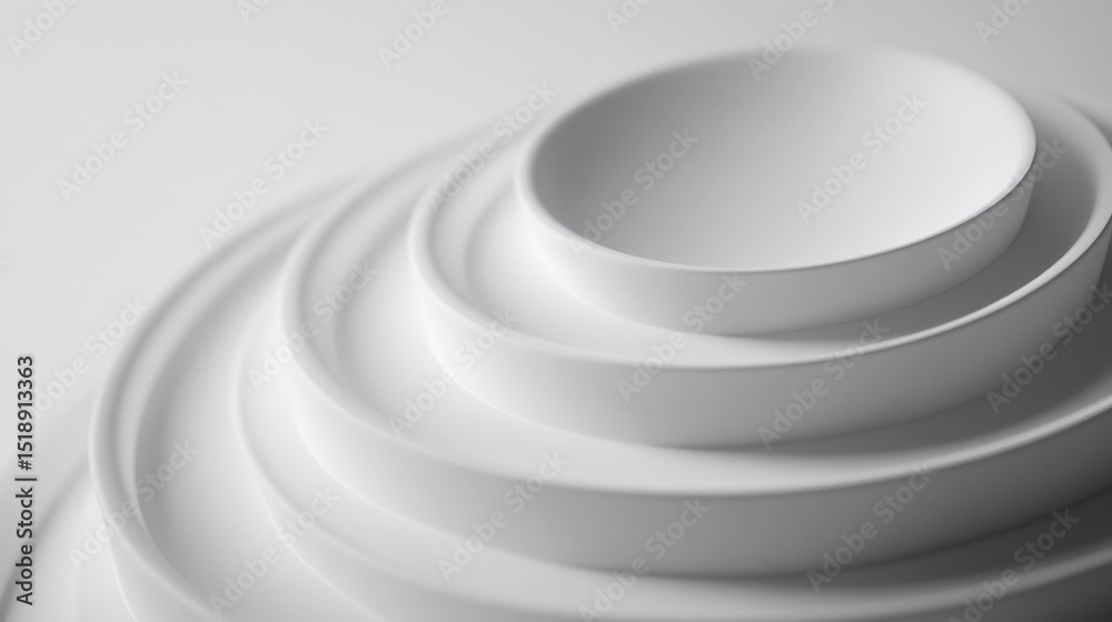 Abstract design of concentric, layered circles in a monochrome color palette. Abstract design of concentric, layered circles in a monochrome color palette.