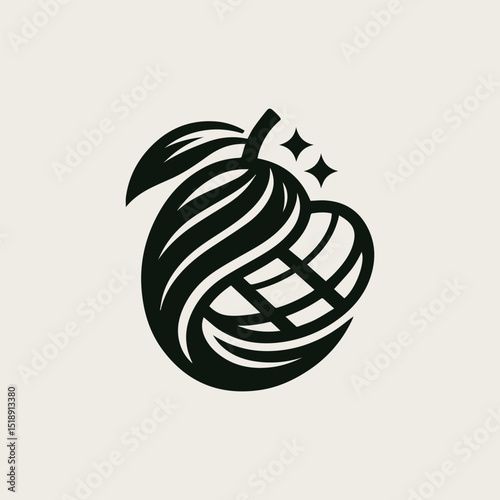 mango fruit vector logo illustration showcasing sweet, juicy tropical produce with a modern design