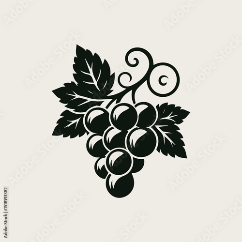 grape fruit vector logo illustration showcasing sweet juicy produce with a modern design