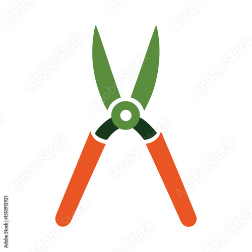 Gardening shears icon flat design illustration