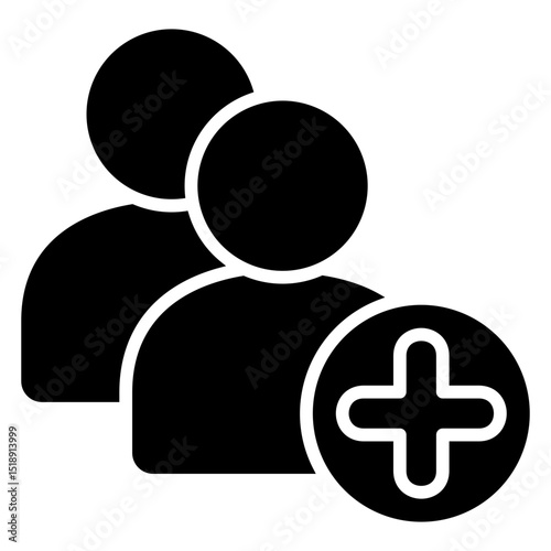 Add User glyph, mini illustration icon. use for modern concept, print, UI, UX kit, web and app development. Vector related to account management, ecommerce, banking and finance.
