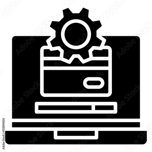 Update glyph, mini illustration icon. use for modern concept, print, UI, UX kit, web and app development. Vector related to account management, ecommerce, banking and finance.