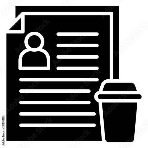 Clear Data glyph, mini illustration icon. use for modern concept, print, UI, UX kit, web and app development. Vector related to account management, ecommerce, banking and finance.