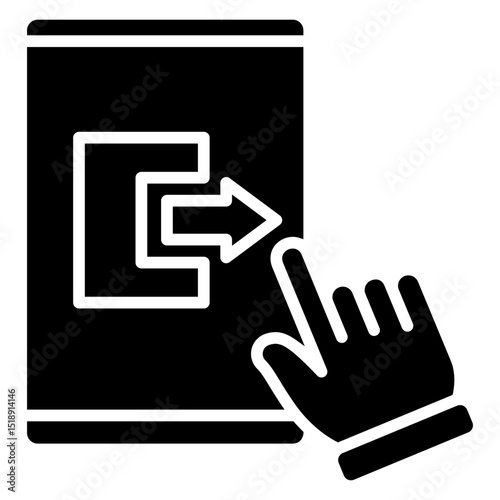 Close Session glyph, mini illustration icon. use for modern concept, print, UI, UX kit, web and app development. Vector related to account management, ecommerce, banking and finance.