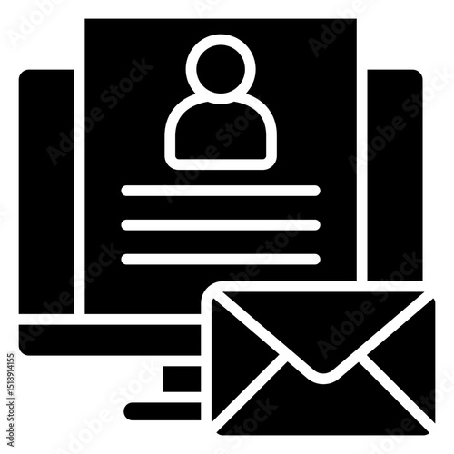 Contact Info glyph, mini illustration icon. use for modern concept, print, UI, UX kit, web and app development. Vector related to account management, ecommerce, banking and finance.