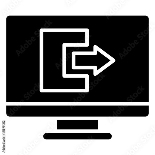 Logout User glyph, mini illustration icon. use for modern concept, print, UI, UX kit, web and app development. Vector related to account management, ecommerce, banking and finance.