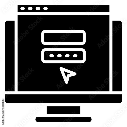 Login Page glyph, mini illustration icon. use for modern concept, print, UI, UX kit, web and app development. Vector related to account management, ecommerce, banking and finance.
