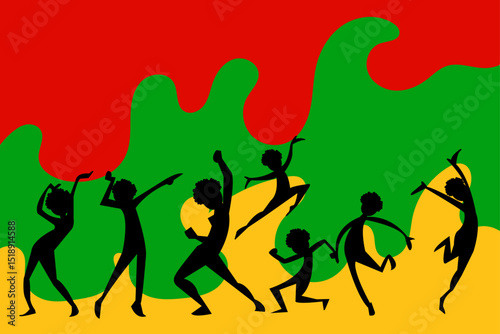 Joyful Spirit – Happy Figure Celebrating Juneteenth Freedom and Liberation Day