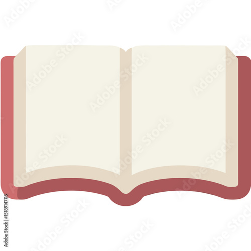 Open book with blank pages and a red cover, ready for writing