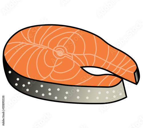 Illustration of a slice of salmon 