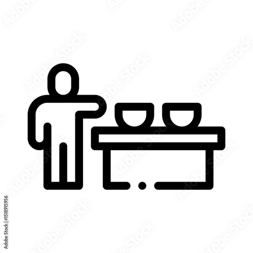 soup kitchen line icon